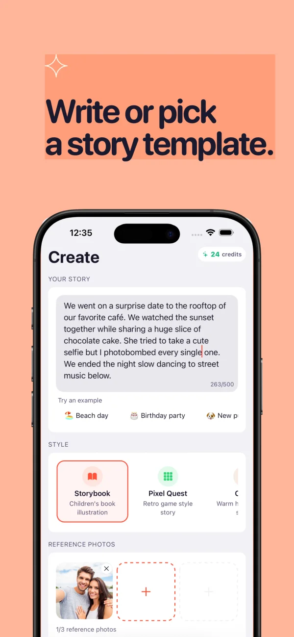 Write or pick a story template